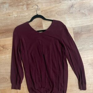 Women's Burgundy Crew Neck Sweater